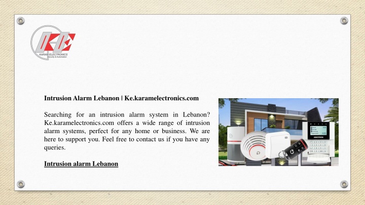 intrusion alarm lebanon ke karamelectronics