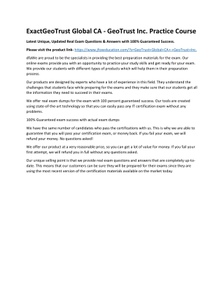 exactgeotrust global ca geotrust inc practice