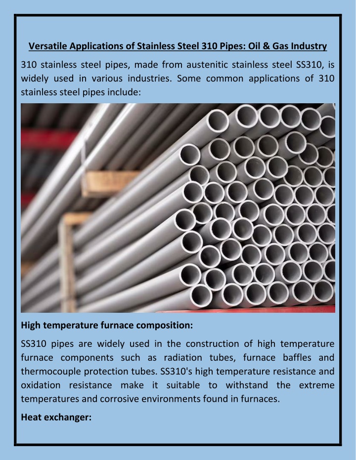 versatile applications of stainless steel