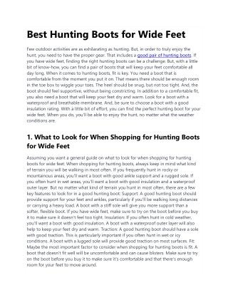 1. Best Hunting Boots for Wide Feet