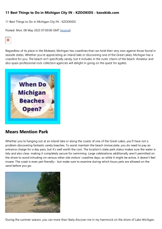61 Sugar Sand Lake Michigan Beaches & Inland Lakes