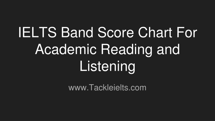 ielts band score chart for academic reading and listening