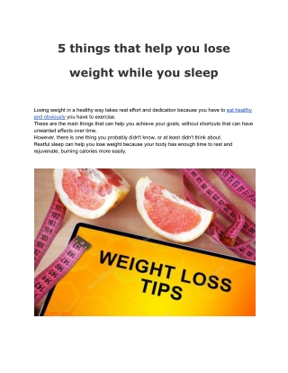 5 things that help you lose weight while you sleep