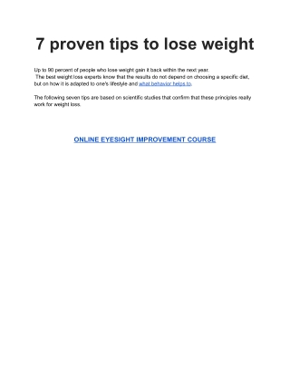 7 proven tips to lose weight