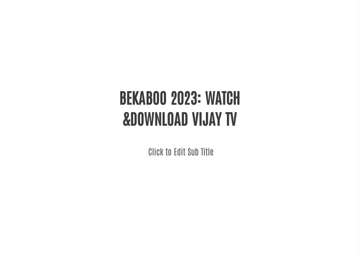 bekaboo 2023 watch download vijay tv