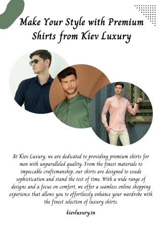 Make Your Style with Premium Shirts from Kiev Luxury