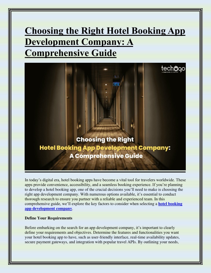 choosing the right hotel booking app development