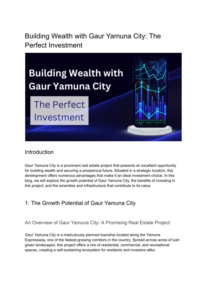 building wealth with gaur yamuna city the perfect