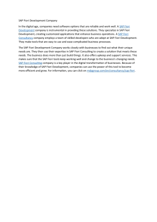sap fiori development company