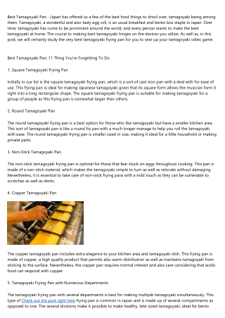 12 Helpful Tips For Doing Best Tamagoyaki Pan