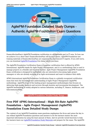 AgilePM-Foundation Detailed Study Dumps - Authentic AgilePM-Foundation Exam Questions