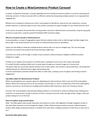 How to Create a WooCommerce Product Carousel