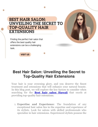 Best Hair Salon Unveiling the Secret to Top-Quality Hair Extensions