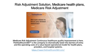 Risk Adjustment, Advanced Healthcare Analytics, Medicare risk Adjustment
