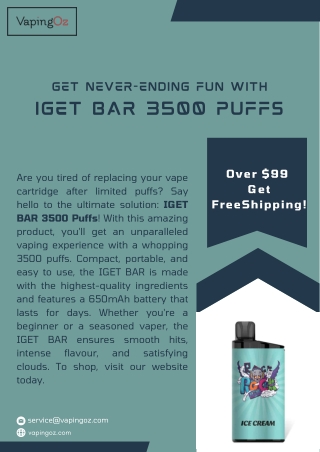 Get Never-Ending Fun with IGET BAR 3500 Puffs