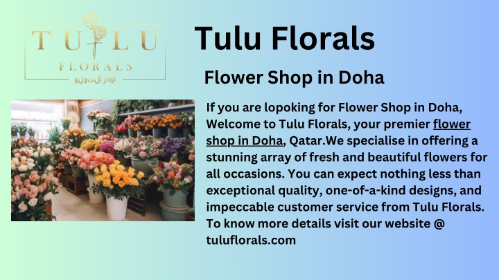 tulu florals flower shop in doha