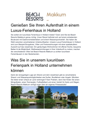 Luxus Ferienhaus Holland - Beach Resorts Makkum
