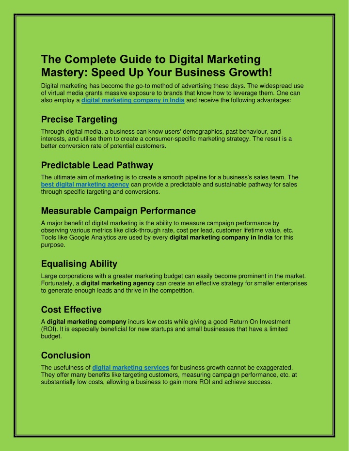the complete guide to digital marketing mastery
