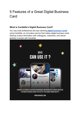 5 features of a great digital business card