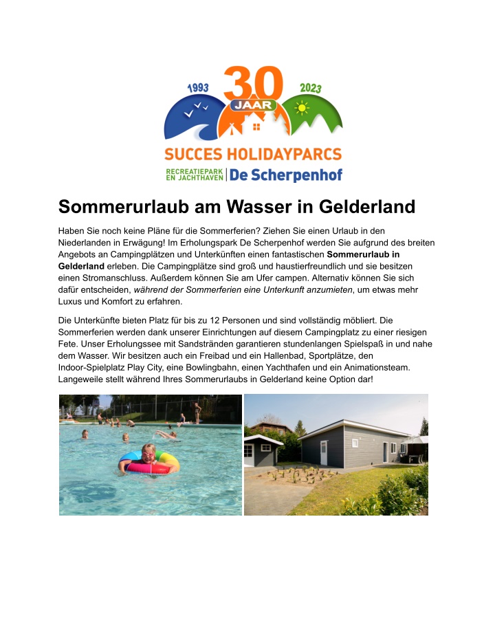 sommerurlaub am wasser in gelderland