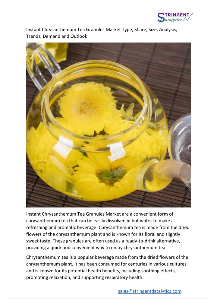instant chrysanthemum tea granules market type