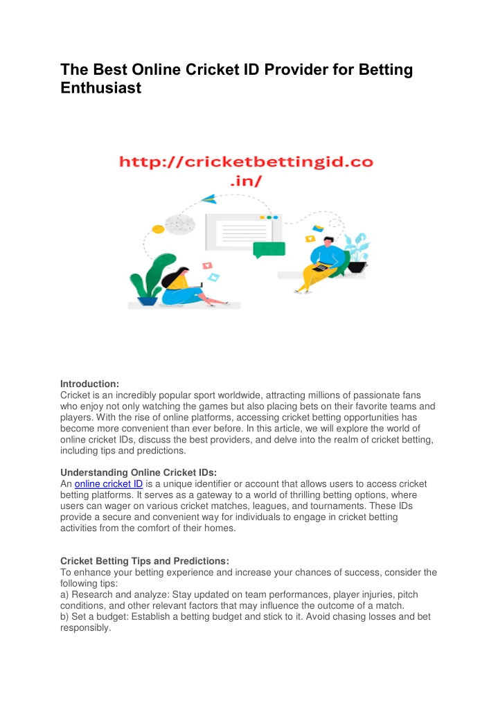 the best online cricket id provider for betting