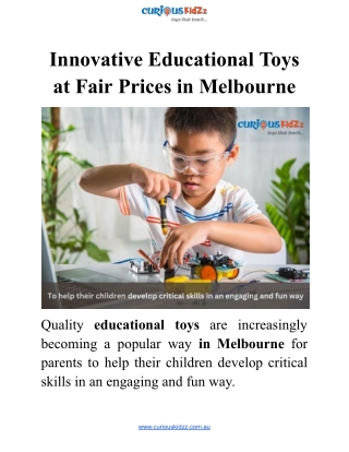 Innovative Educational Toys at Fair Prices in Melbourne
