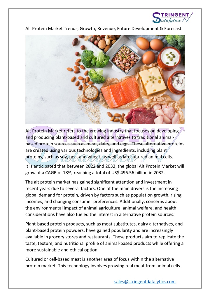 alt protein market trends growth revenue future