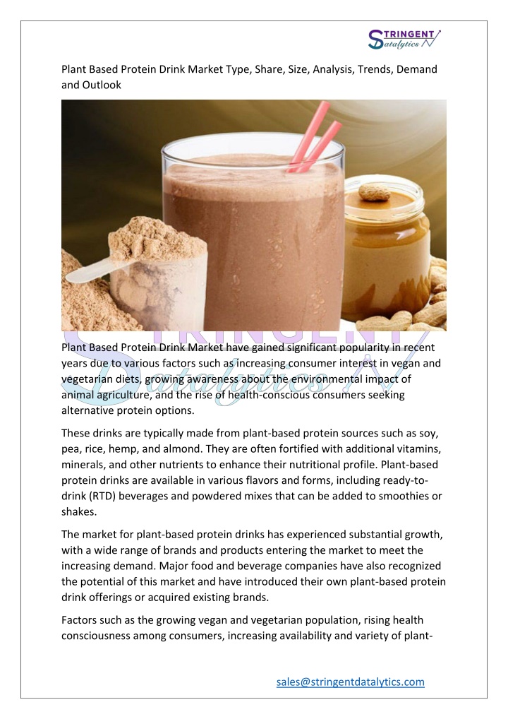 plant based protein drink market type share size