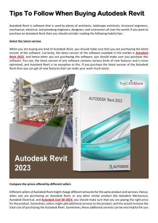 Tips To Follow When Buying Autodesk Revit