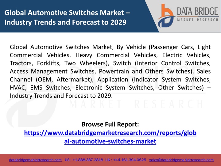 global automotive switches market industry trends