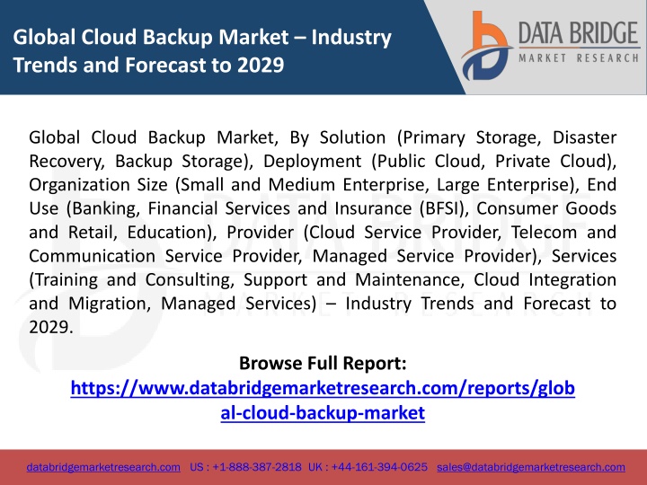 global cloud backup market industry trends