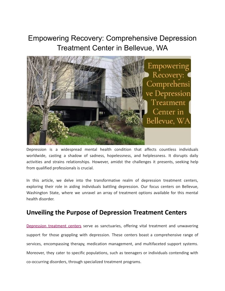 empowering recovery comprehensive depression
