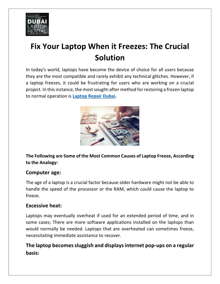 fix your laptop when it freezes the crucial