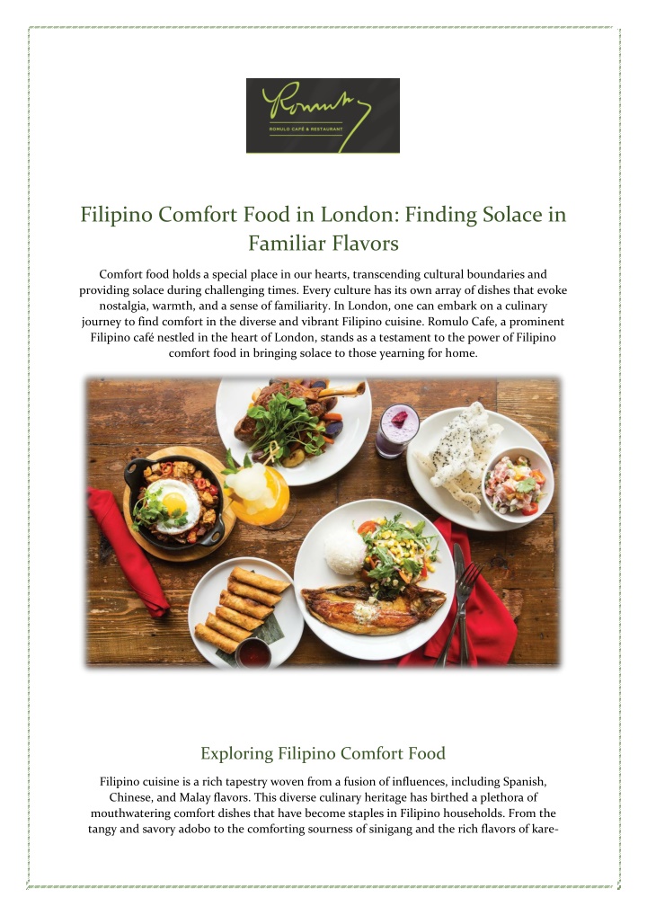 filipino comfort food in london finding solace