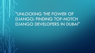 Unlocking the Power of Django developers in dubai