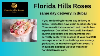 Same Day Delivery in Dubai | Florida Hills