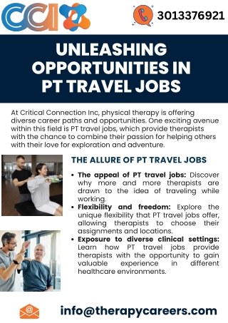 Reach New Heights with PT Travel jobs |Critical Connection Inc