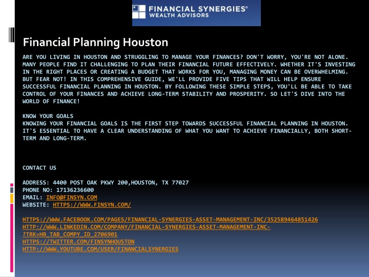 financial planning houston