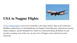 USA to Nagpur Flights