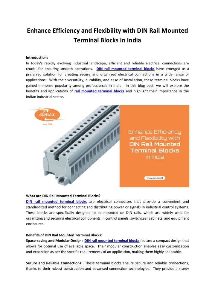 enhance efficiency and flexibility with din rail