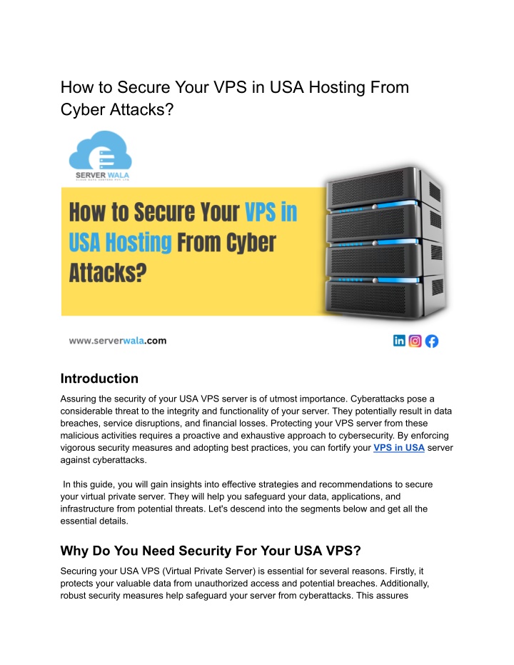 how to secure your vps in usa hosting from cyber