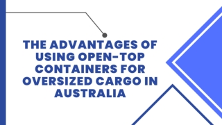 THE ADVANTAGES OF USING OPEN-TOP CONTAINERS FOR OVERSIZED CARGO IN AUSTRALIA