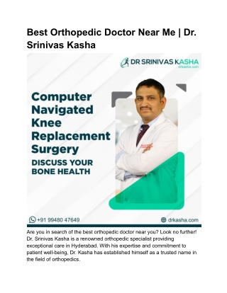 Best Orthopedic Doctor Near Me _ Dr Srinivas Kasha