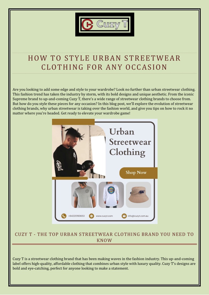 how to style urban streetwear clothing