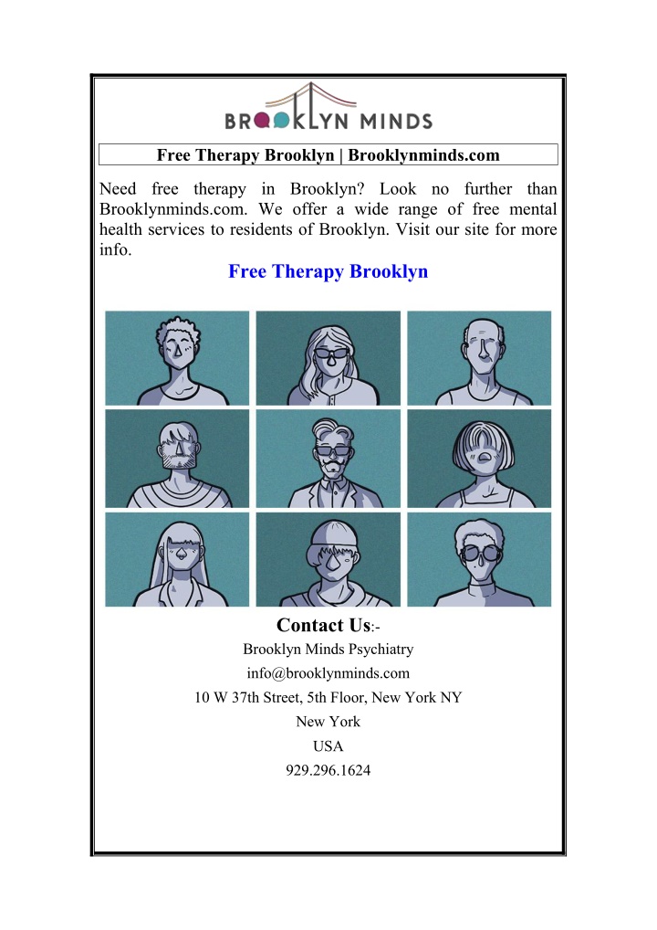 free therapy brooklyn brooklynminds com