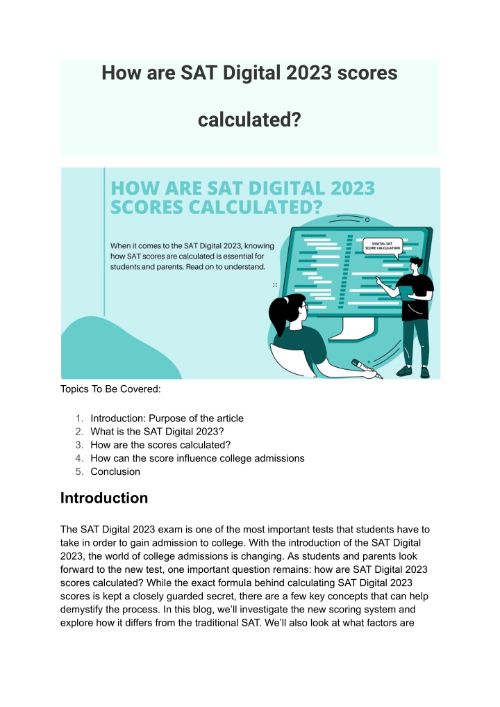 PPT How are Digital SAT scores calculated PowerPoint Presentation