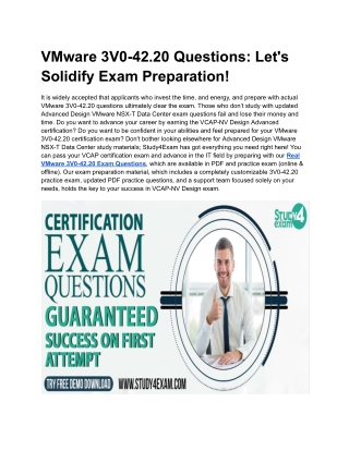 VMware 3V0-42.20 Questions: Let's Solidify Exam Preparation!