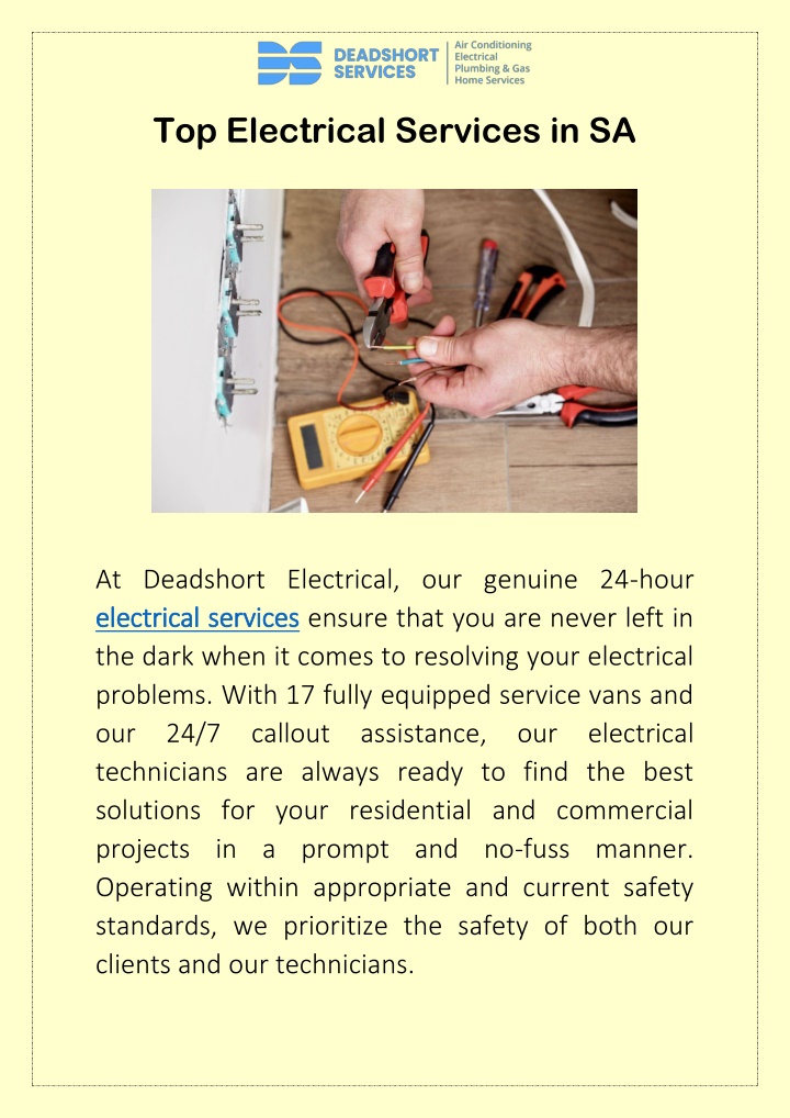 top electrical services in sa
