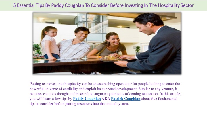 5 essential tips by paddy coughlan to consider before investing in the hospitality sector